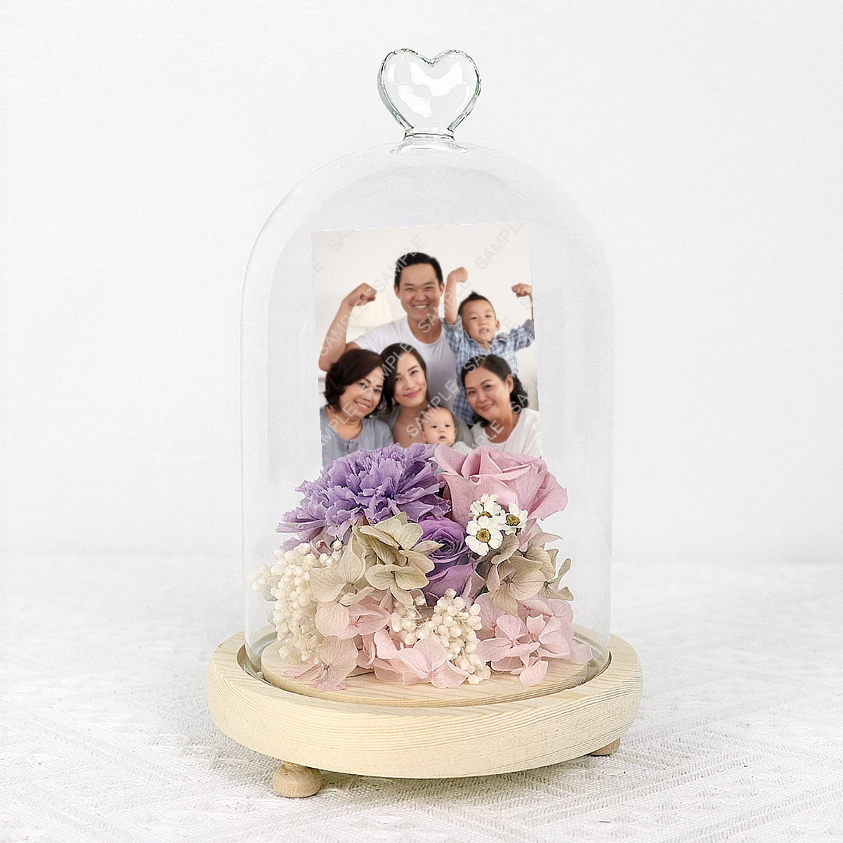 PR2312 Carnation Dream (Preserved Carnation with Personalised Photo and LED Lights)